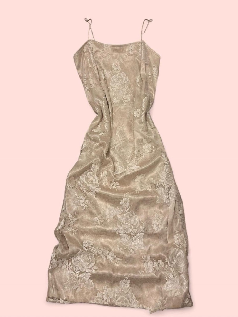lace silk maxi slip dress